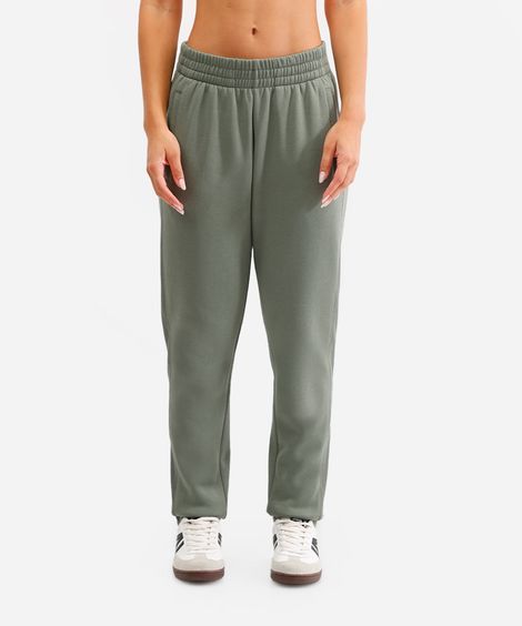 calça de moletom cintura alta esportiva verde