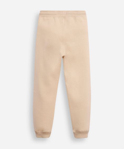 calça jogger infantil de moletom nyc bege