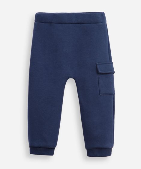 calça cargo infantil de moletom azul