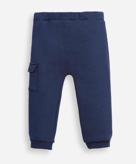 calça cargo infantil de moletom azul
