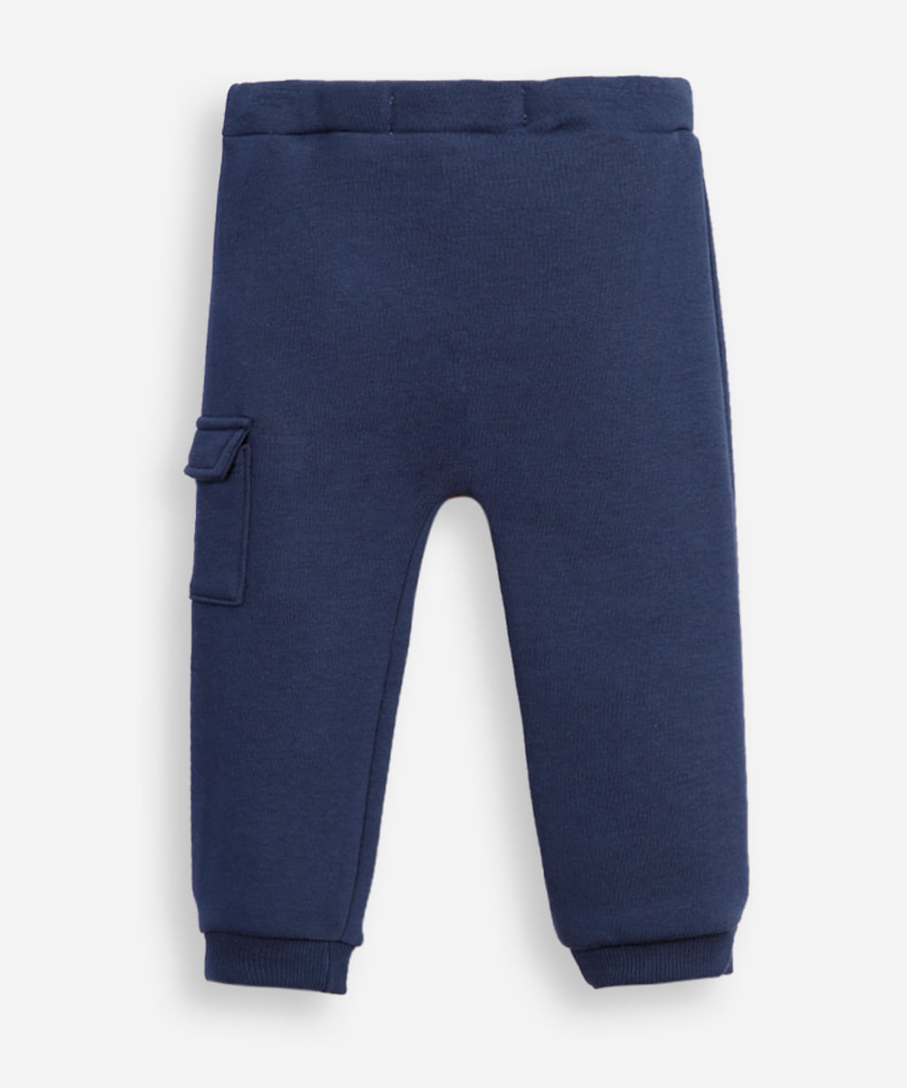 calça cargo infantil de moletom azul