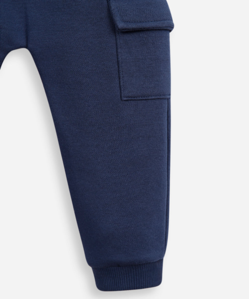 calça cargo infantil de moletom azul