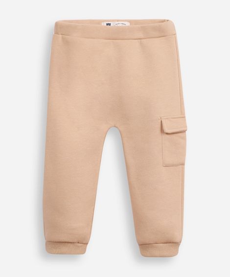calça cargo infantil de moletom bege