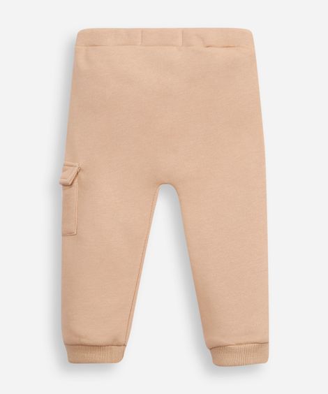 calça cargo infantil de moletom bege