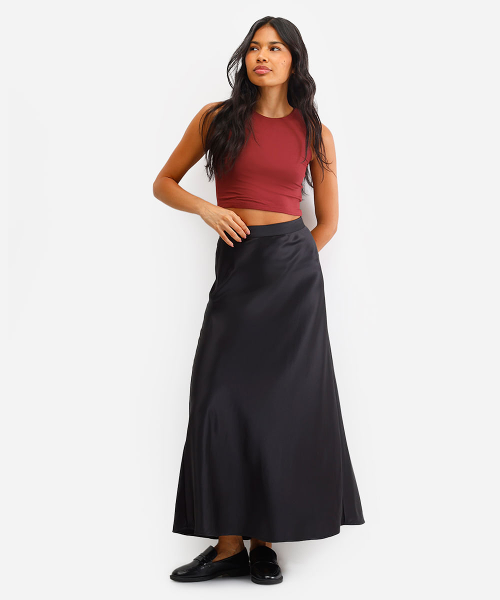 cropped de viscose alça média verde médio - vinho