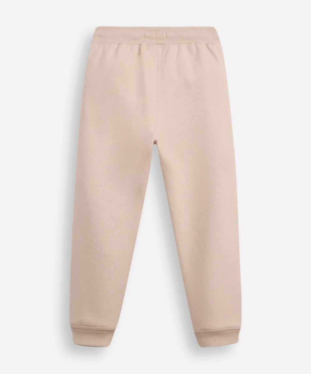 calça jogger de moletom infantil - areia