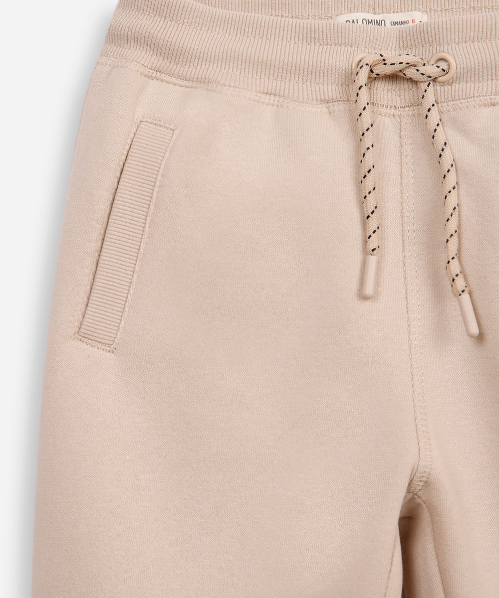 calça jogger de moletom infantil - areia