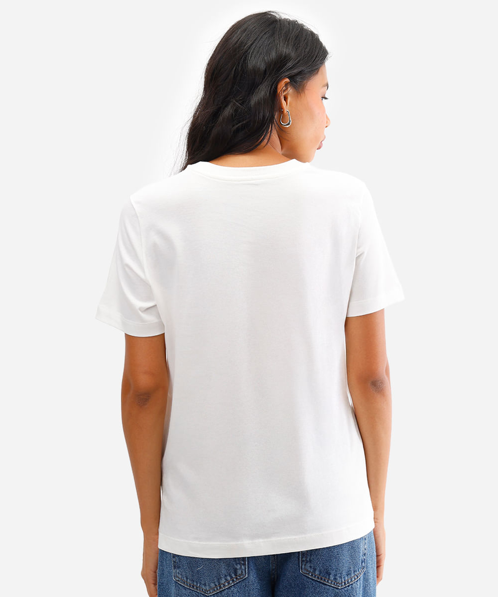 camiseta feminina de algodão hannah montana off white