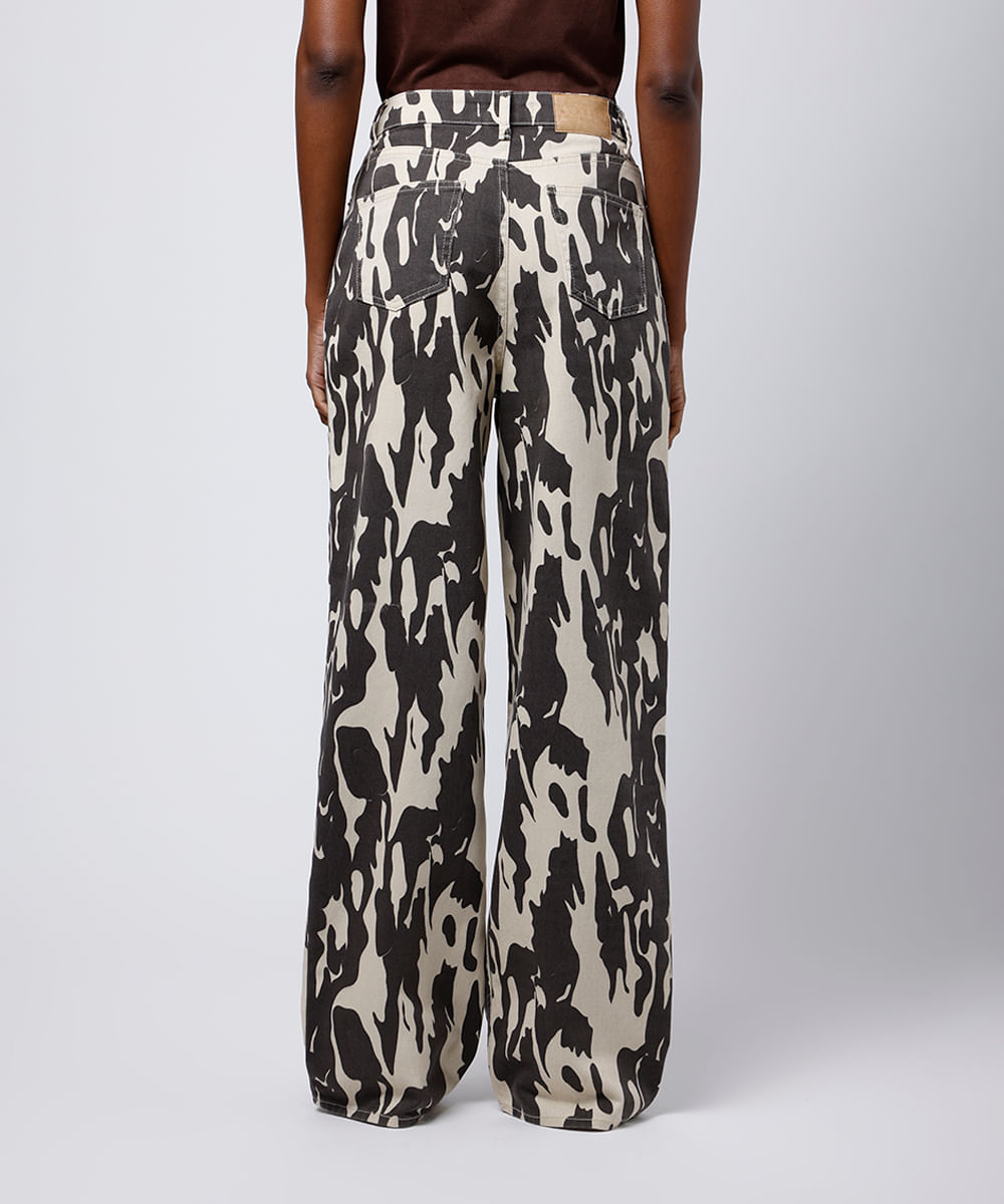calça copenhagen feminina de sarja animal print mindset colorida