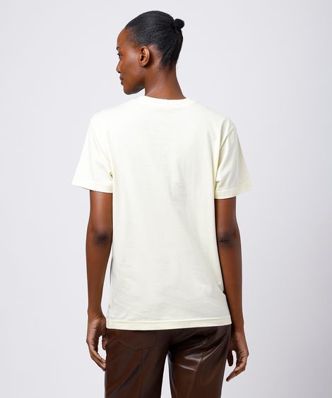 camiseta feminina de algodão estampada mindset - amarelo