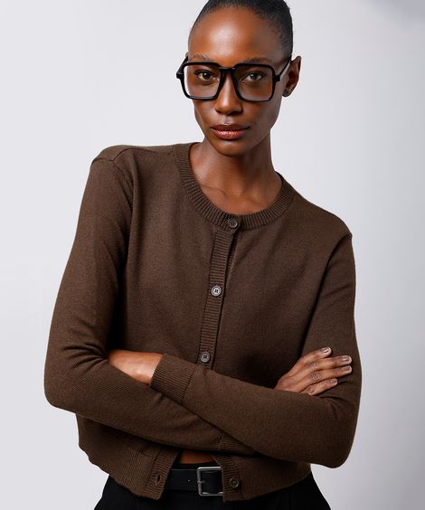 cardigan feminino de tricot mindset marrom