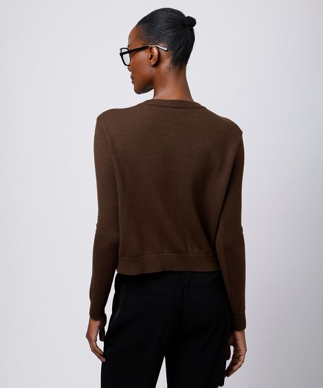 cardigan feminino de tricot mindset marrom