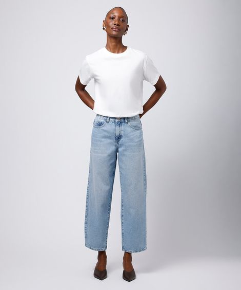 calça barrel jeans mindset azul