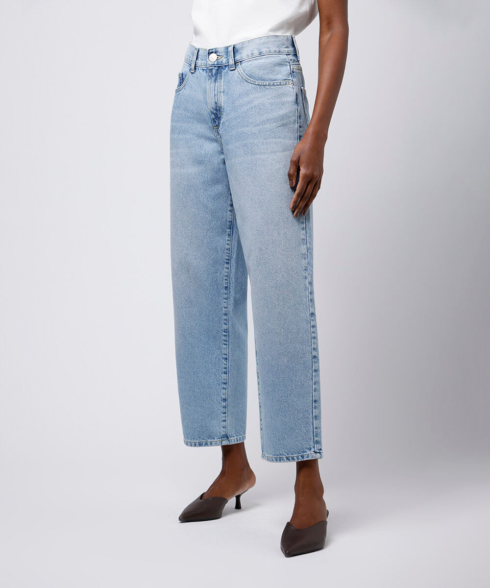 calça barrel jeans mindset azul