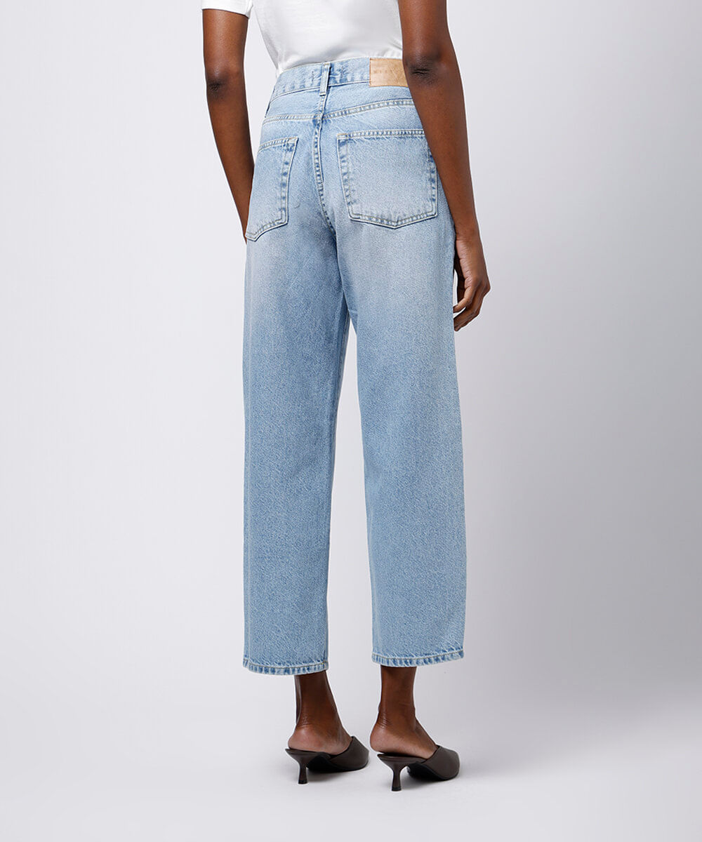 calça barrel jeans mindset azul
