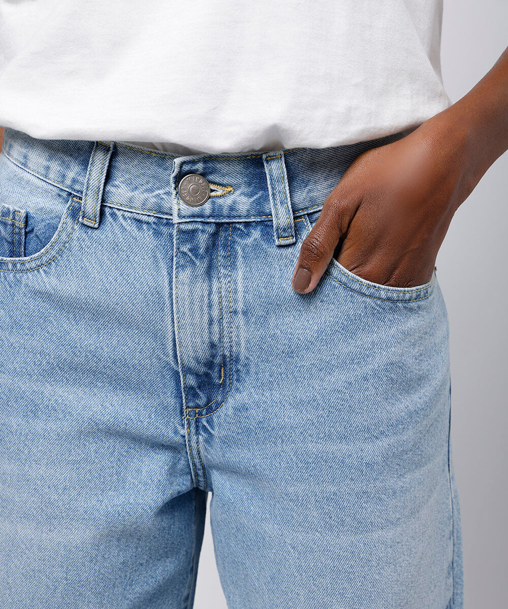 calça barrel jeans mindset azul
