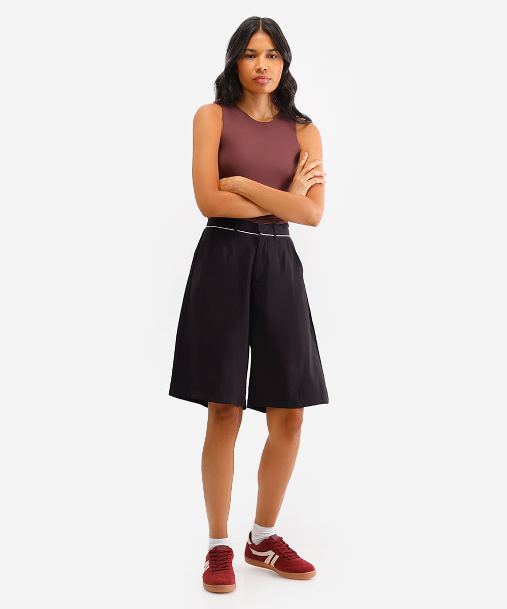 cropped de viscose alça média verde médio - marrom