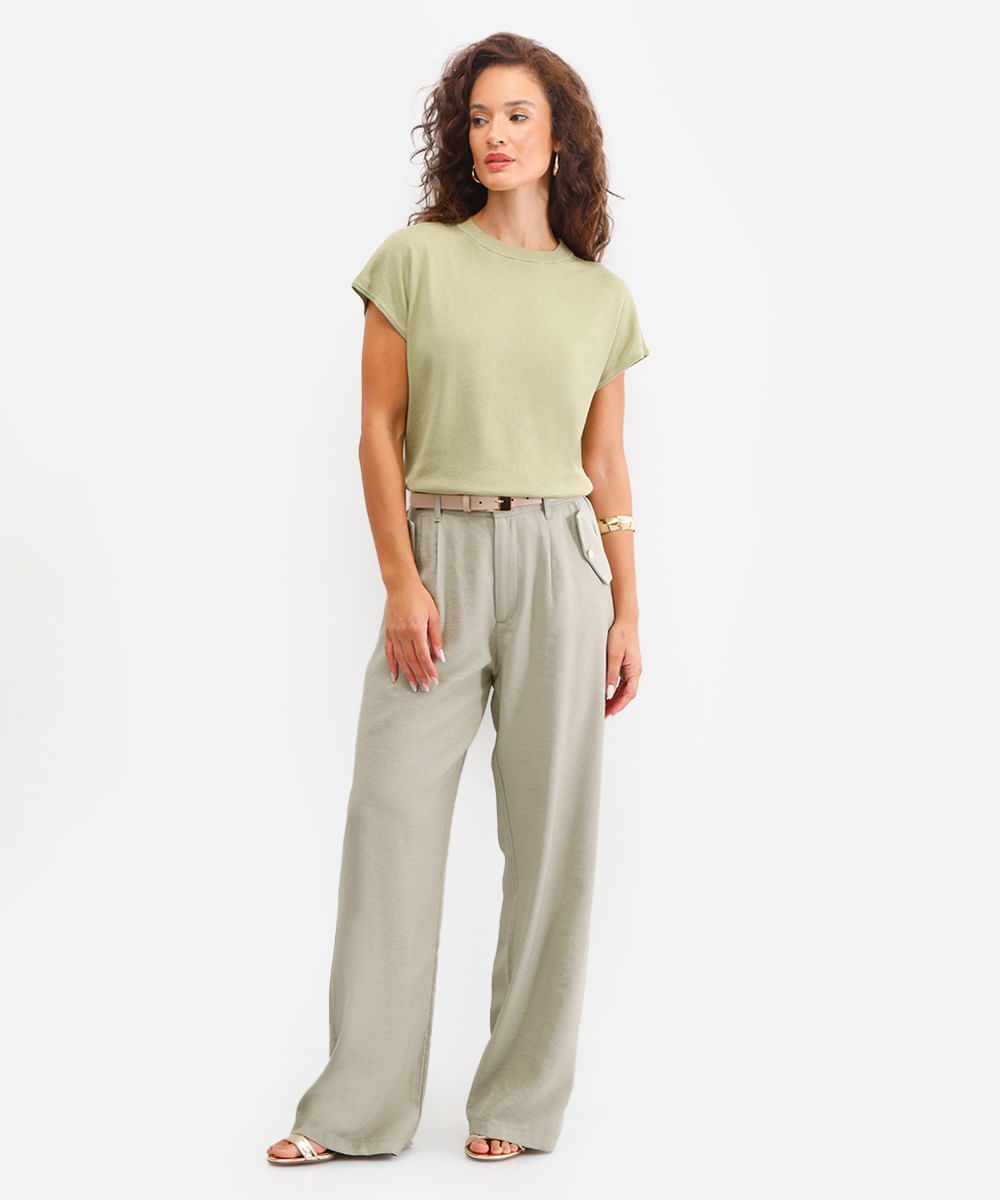 blusa muscle tee feminina de tricot verde