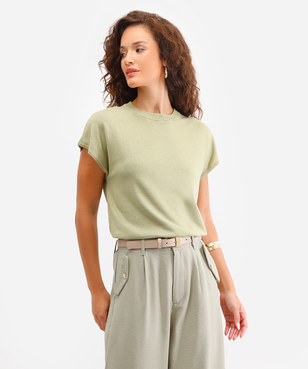 blusa muscle tee feminina de tricot verde