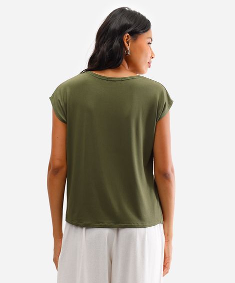 blusa feminina com viscose folhagens verde