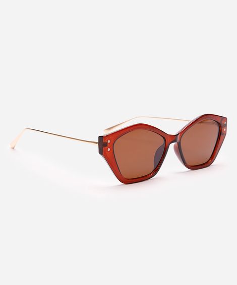 óculos de sol oval feminino triton marrom