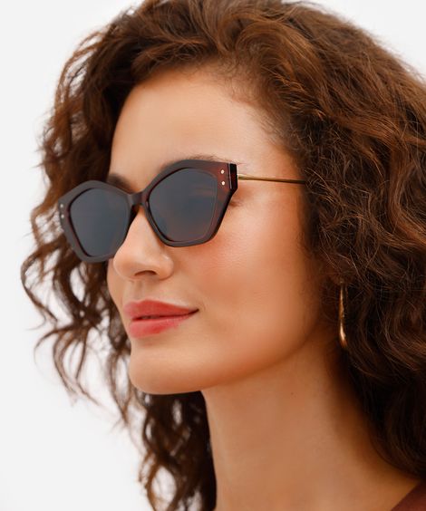 óculos de sol oval feminino triton marrom