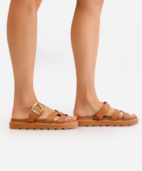 papete flatform feminina com fivela vizzano marrom