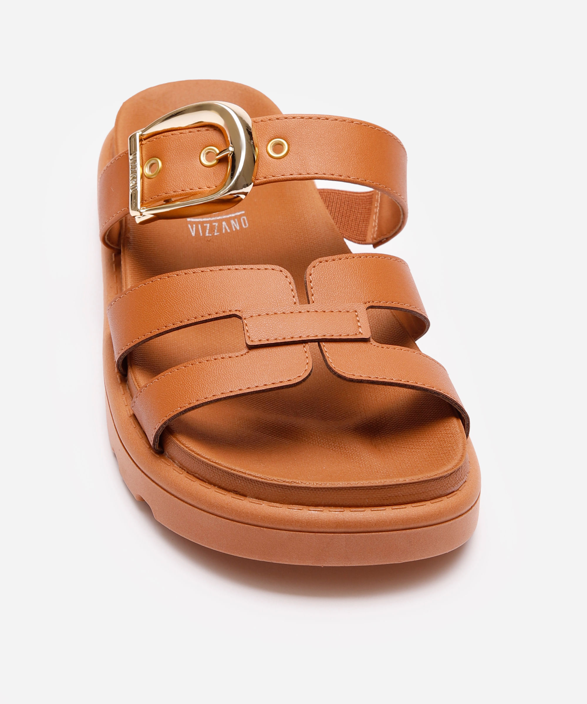 papete flatform feminina com fivela vizzano marrom