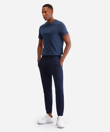 calça básica jogger masculina de moletom azul