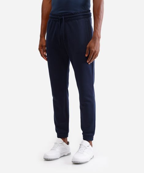 calça básica jogger masculina de moletom azul