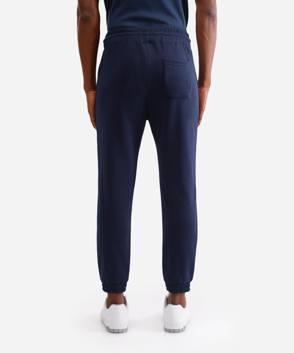 calça básica jogger masculina de moletom azul