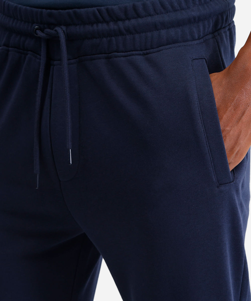 calça básica jogger masculina de moletom azul