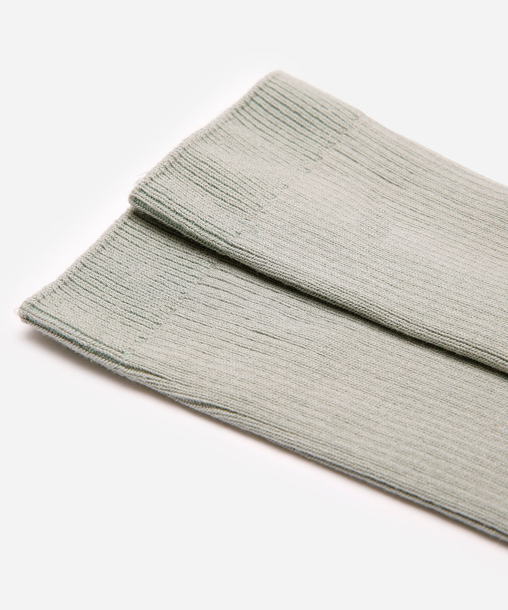 meia canelada cano longo verde