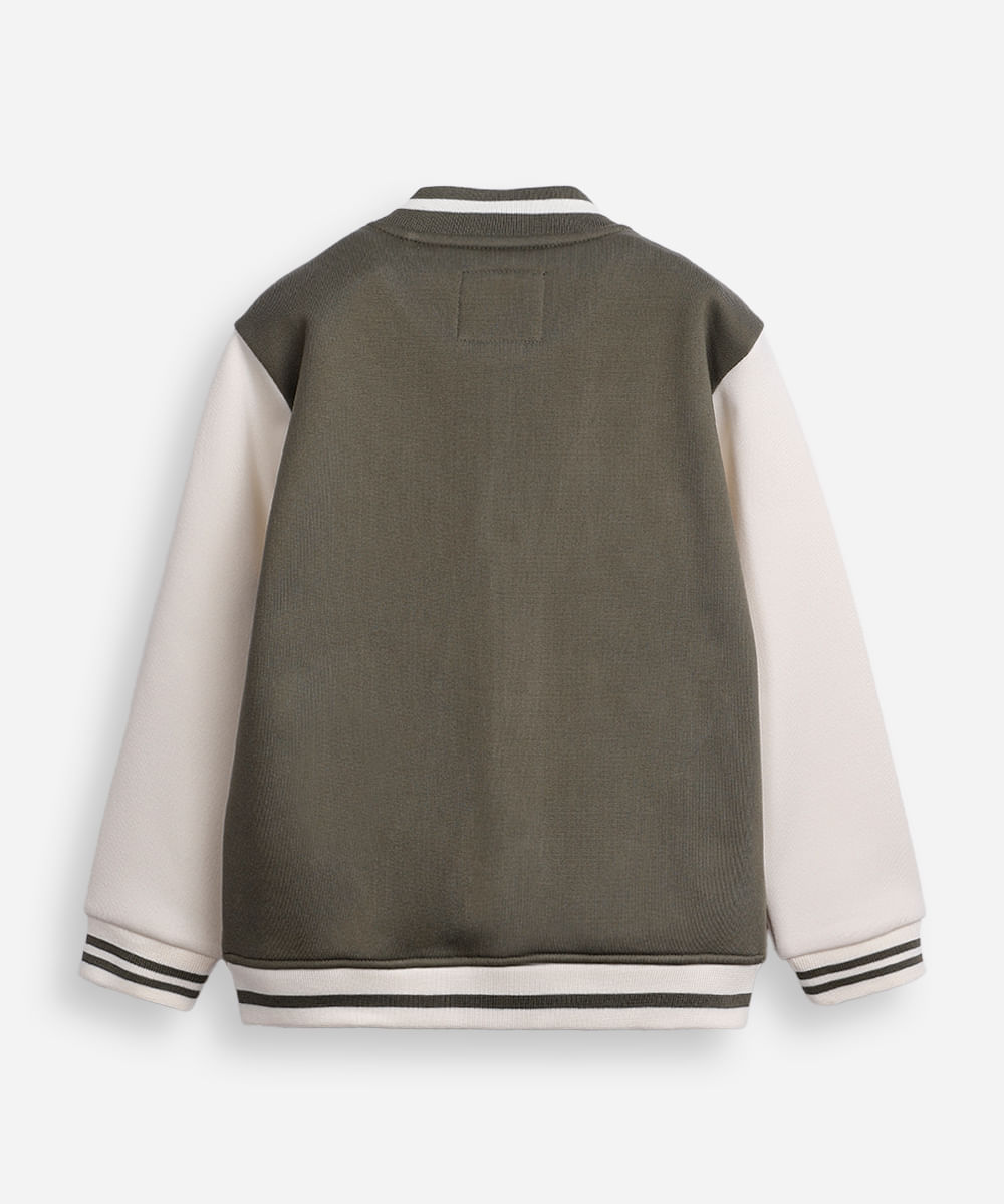 jaqueta bomber infantil de moletom califórnia verde