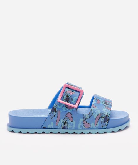 papete infantil stitch com fivela grendene azul