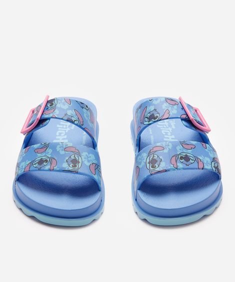 papete infantil stitch com fivela grendene azul