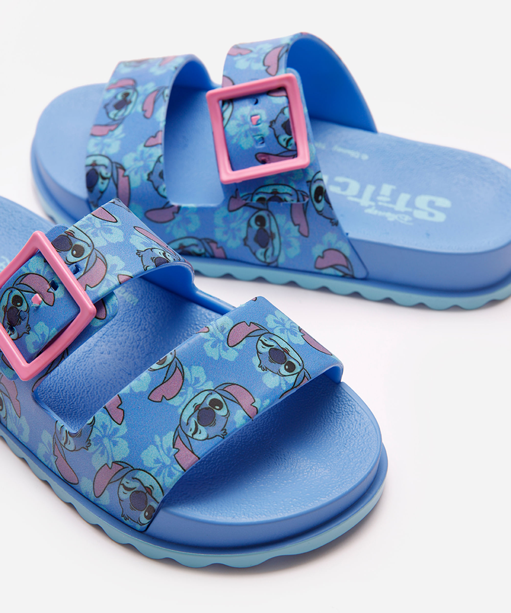 papete infantil stitch com fivela grendene azul