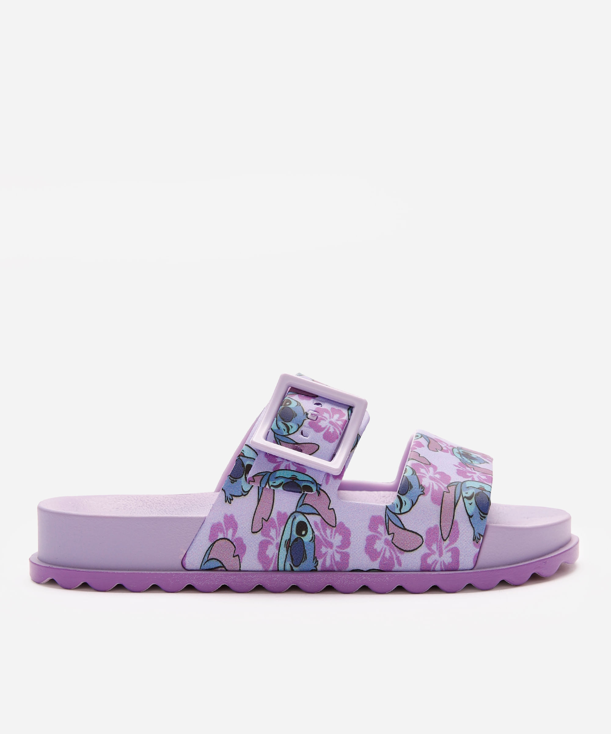 papete infantil stitch com fivela grendene lilás