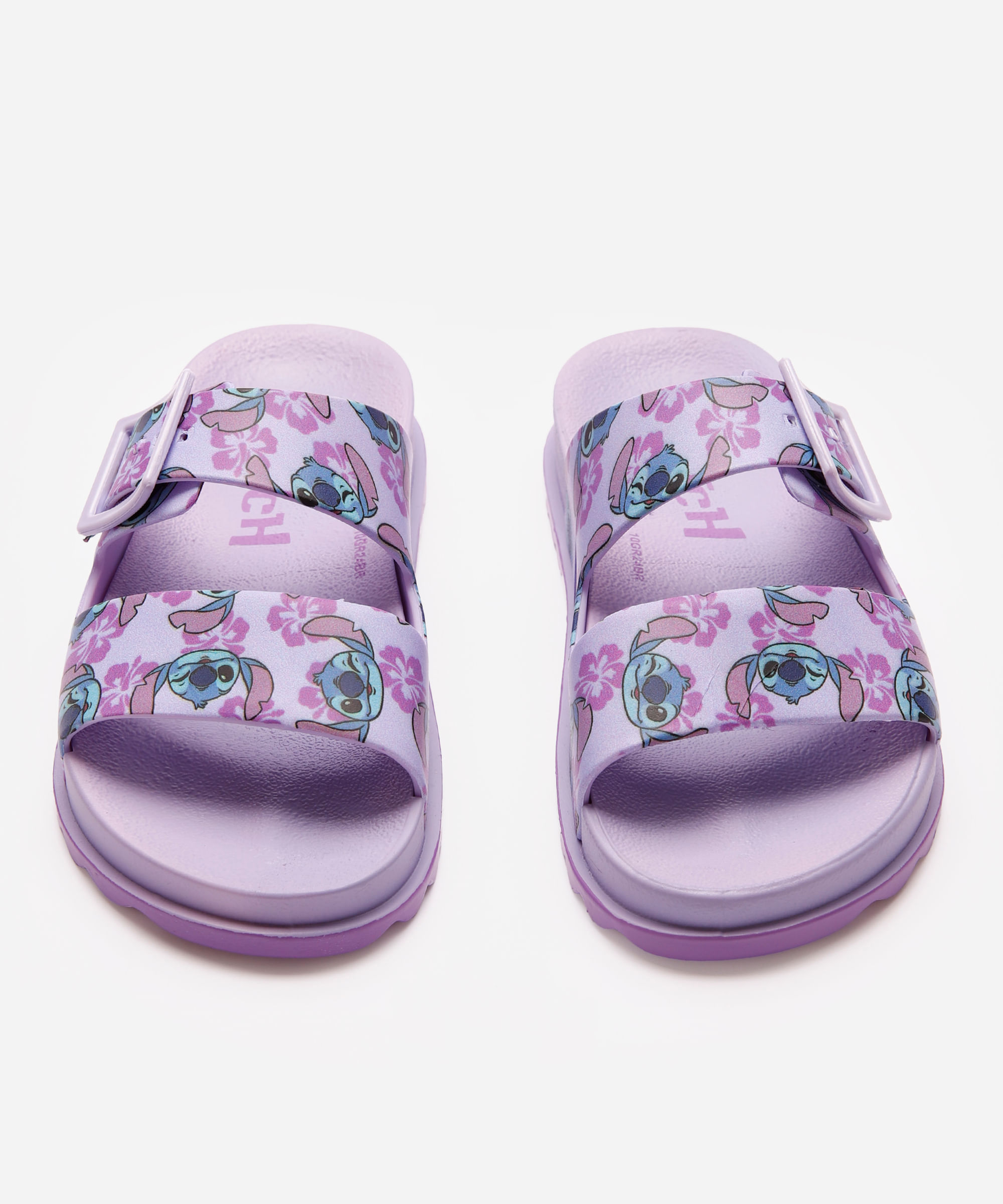 papete infantil stitch com fivela grendene lilás