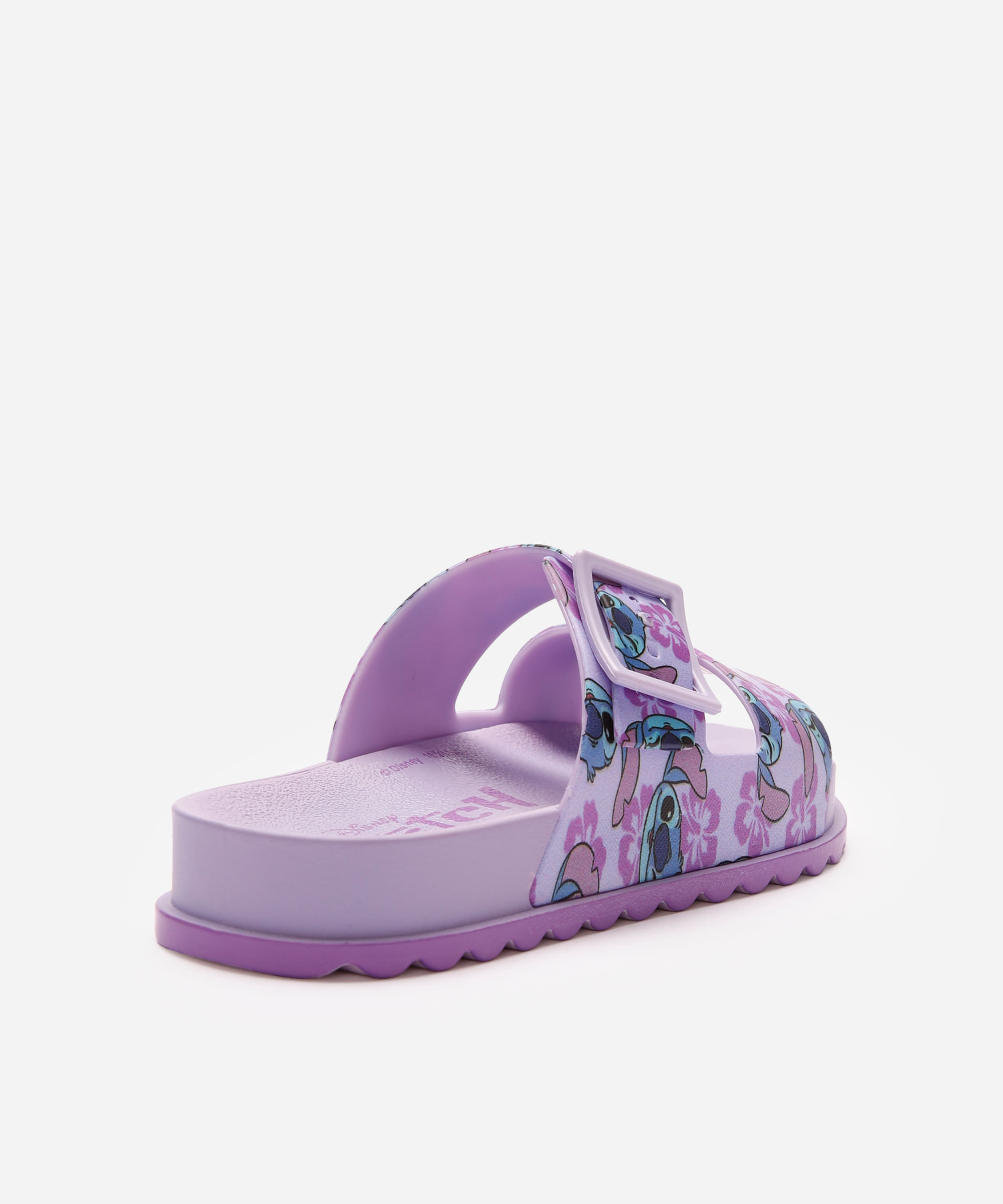 papete infantil stitch com fivela grendene lilás