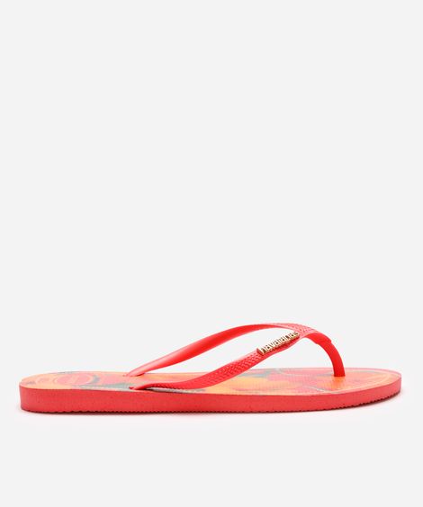chinelo slim havaianas tropical laranja