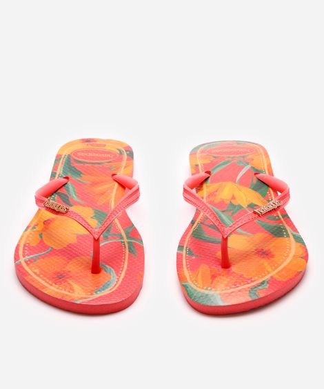 chinelo slim havaianas tropical laranja