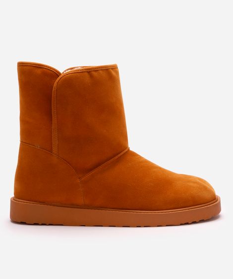 bota de camurça com forro de pelúcia oneself marrom