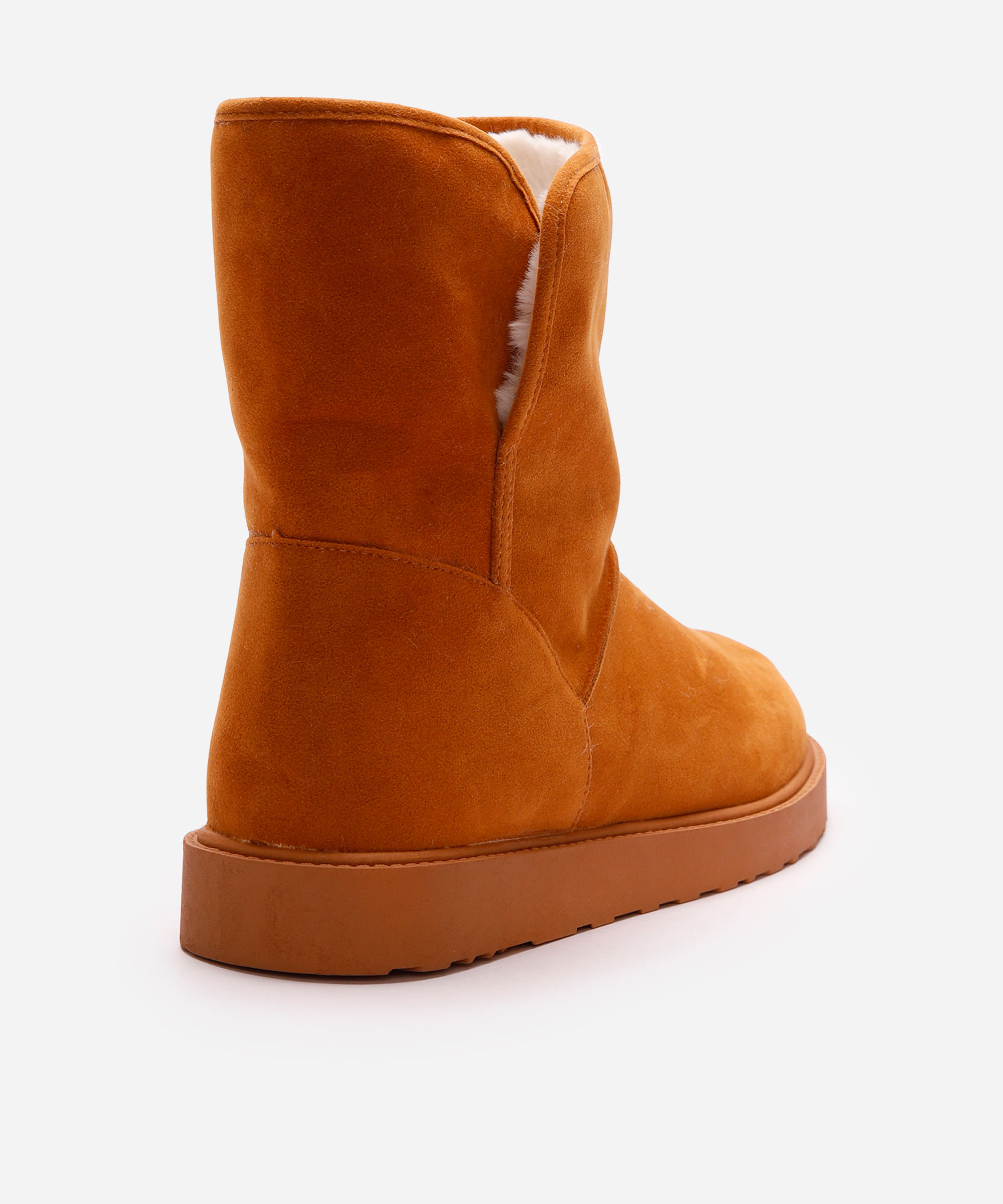 bota de camurça com forro de pelúcia oneself marrom