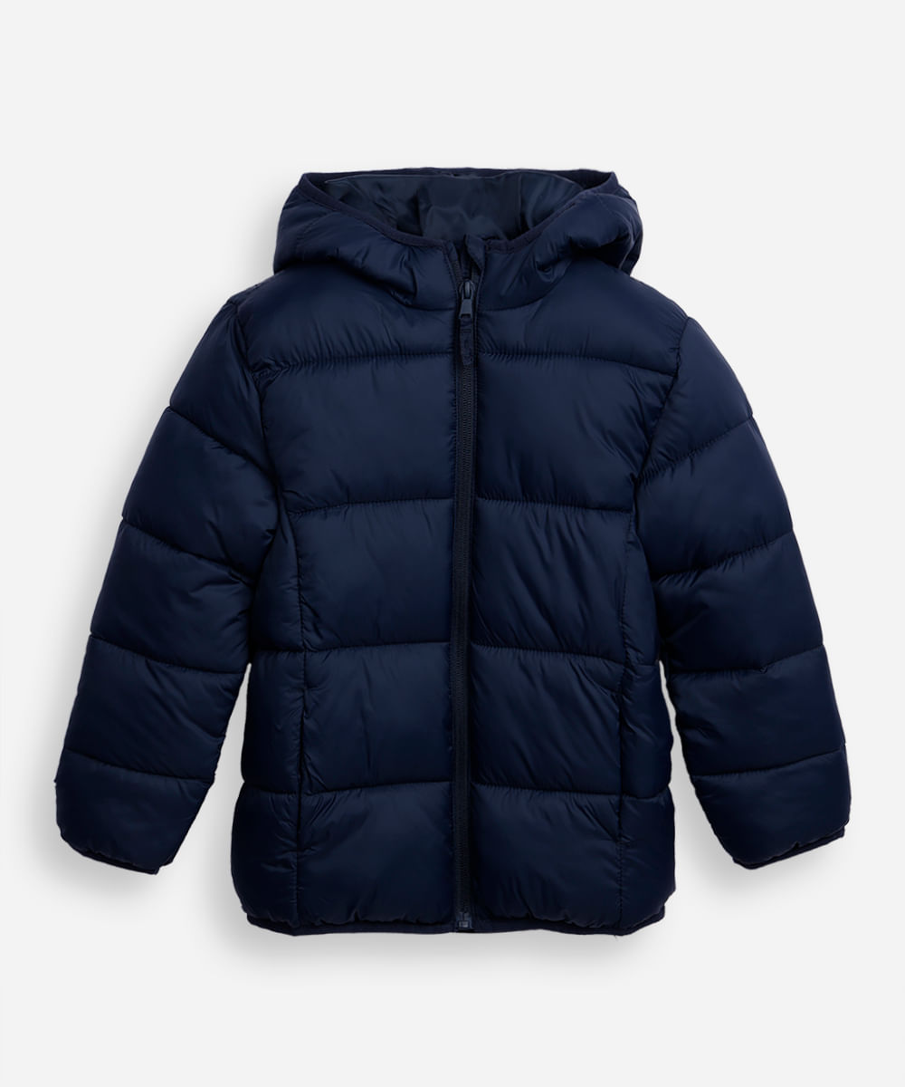 jaqueta puffer infantil - azul marinho