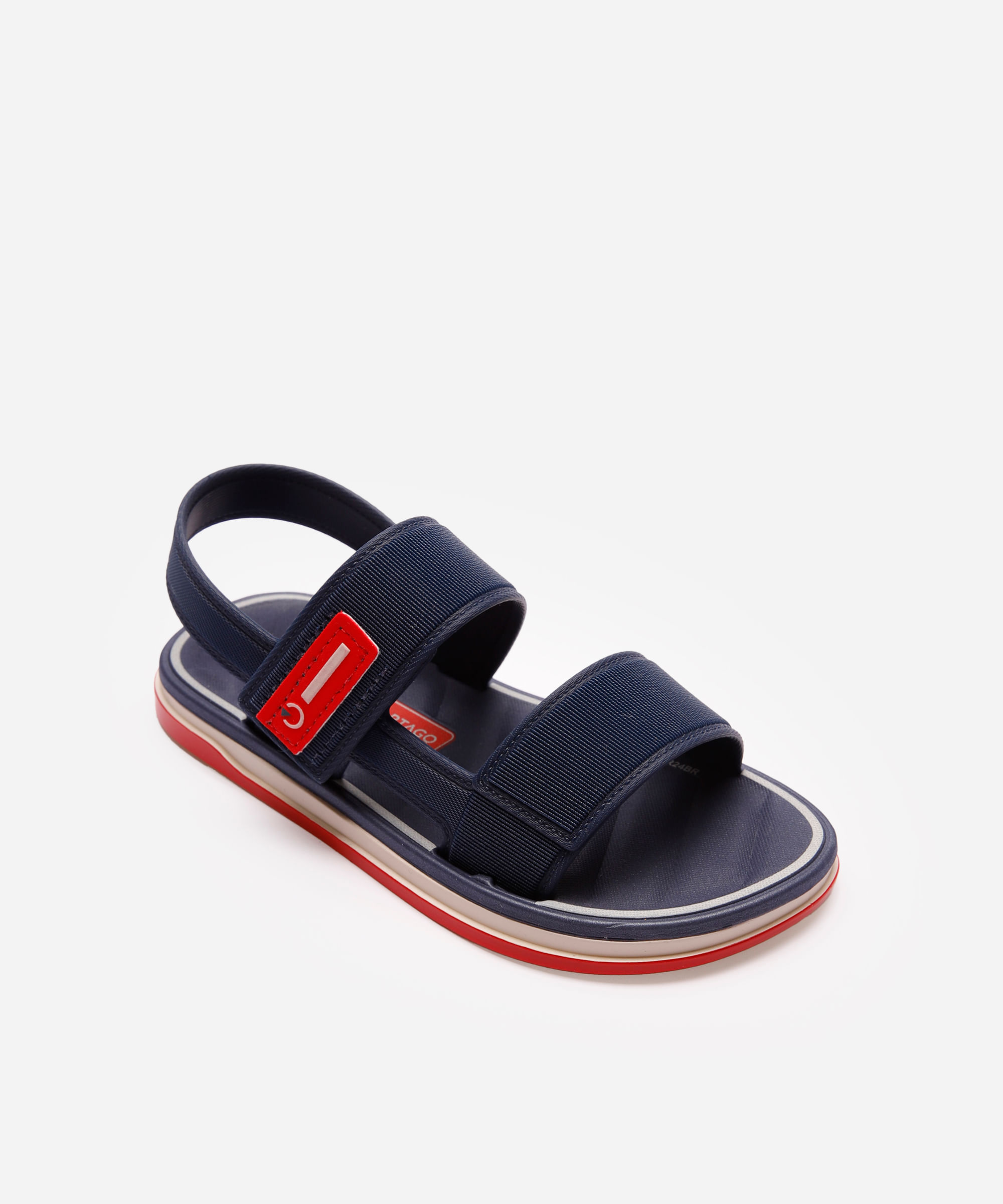 sandália infantil com velcro malaga cartago azul