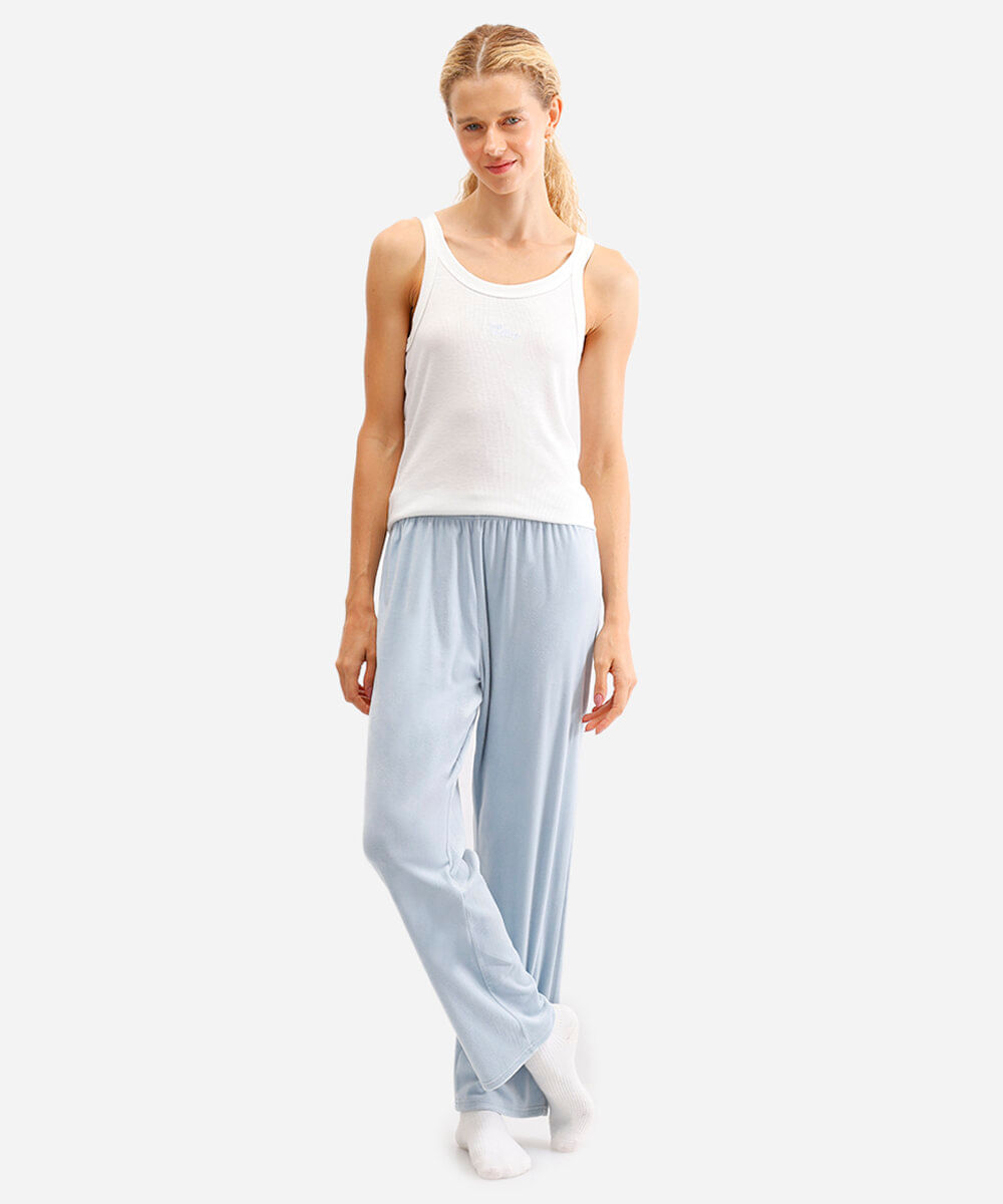 regata de  pijama feminina avulsa just chilling canelada off white