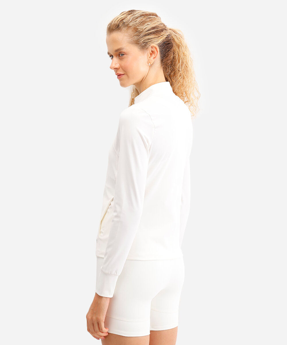 jaqueta gola alta esportiva off white