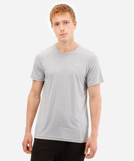 camiseta esportiva masculina manga raglan cinza
