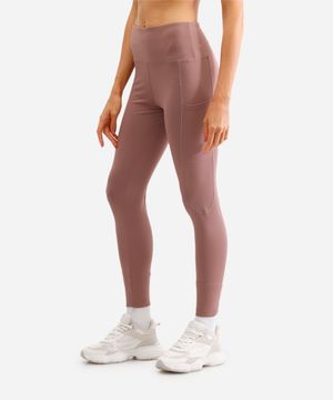 calça legging esportiva ace com bolsos rosa